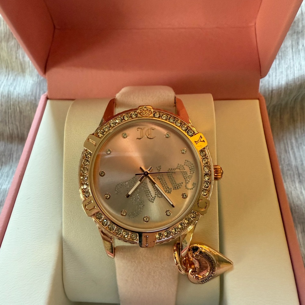Juicy Couture Gold Watch with Crystal Bezel